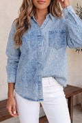 Stripe Vintage Washed Denim Shirt