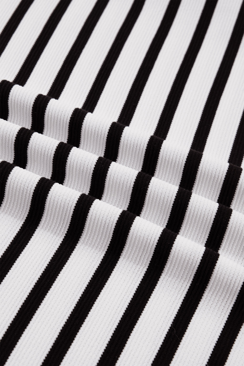 Black Stripe Short Puff Sleeve Blouse
