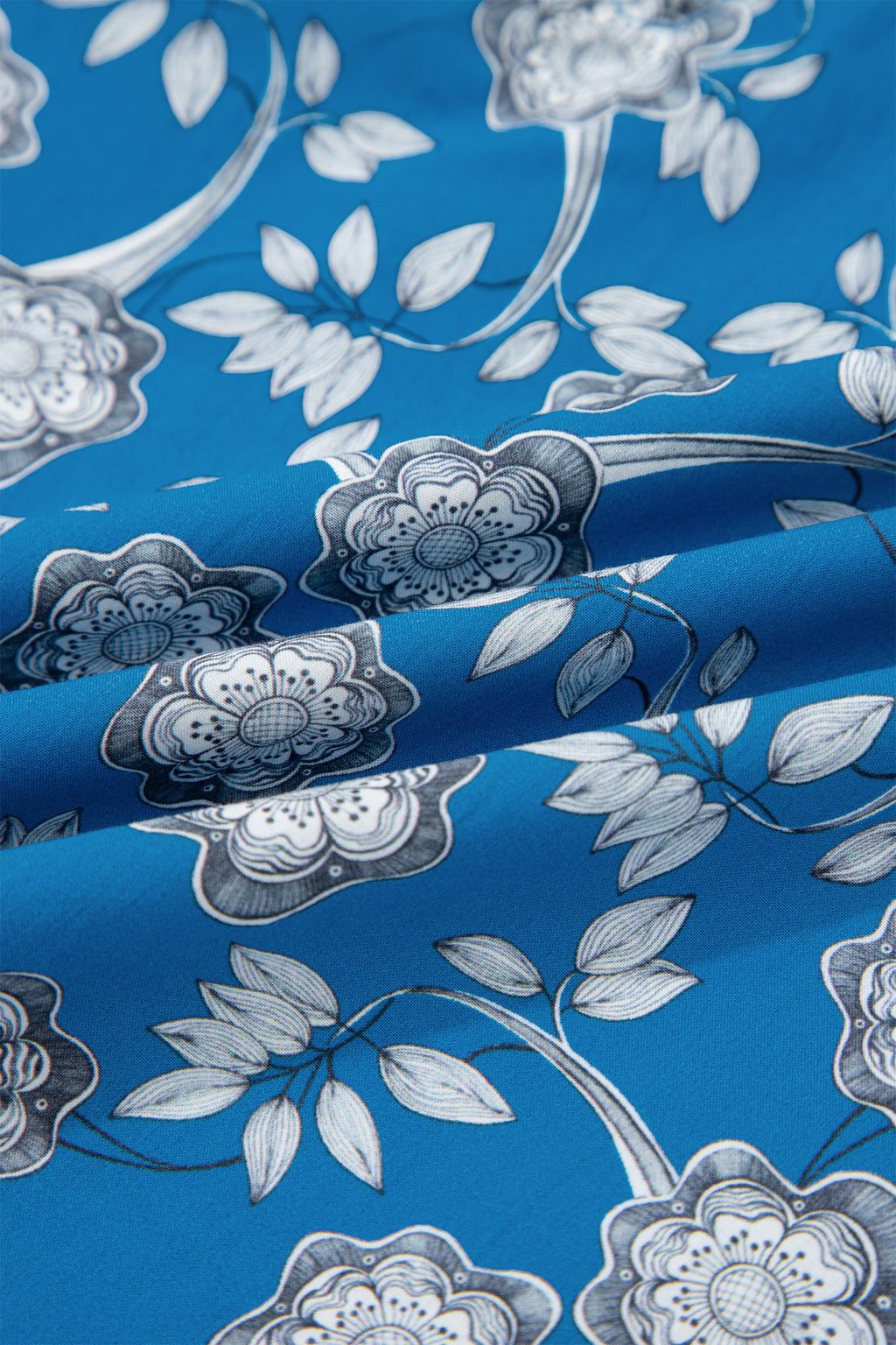Blue Floral Print Blouse