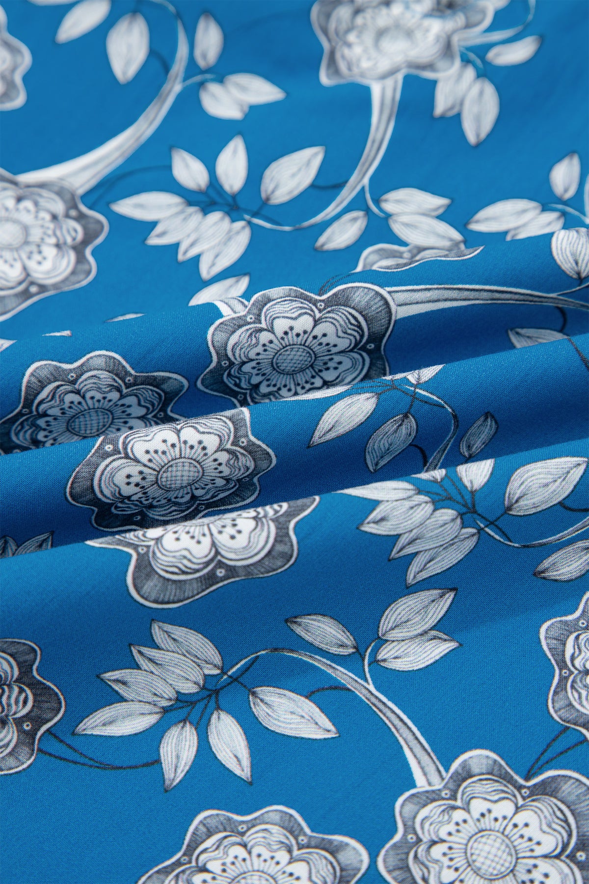 Blue Floral Print Blouse