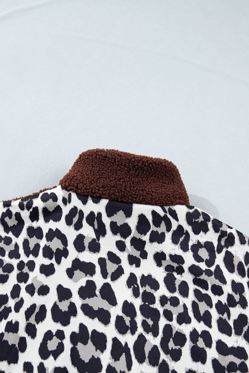 Coffee Leopard Western Style Zip-up Collar Jacket