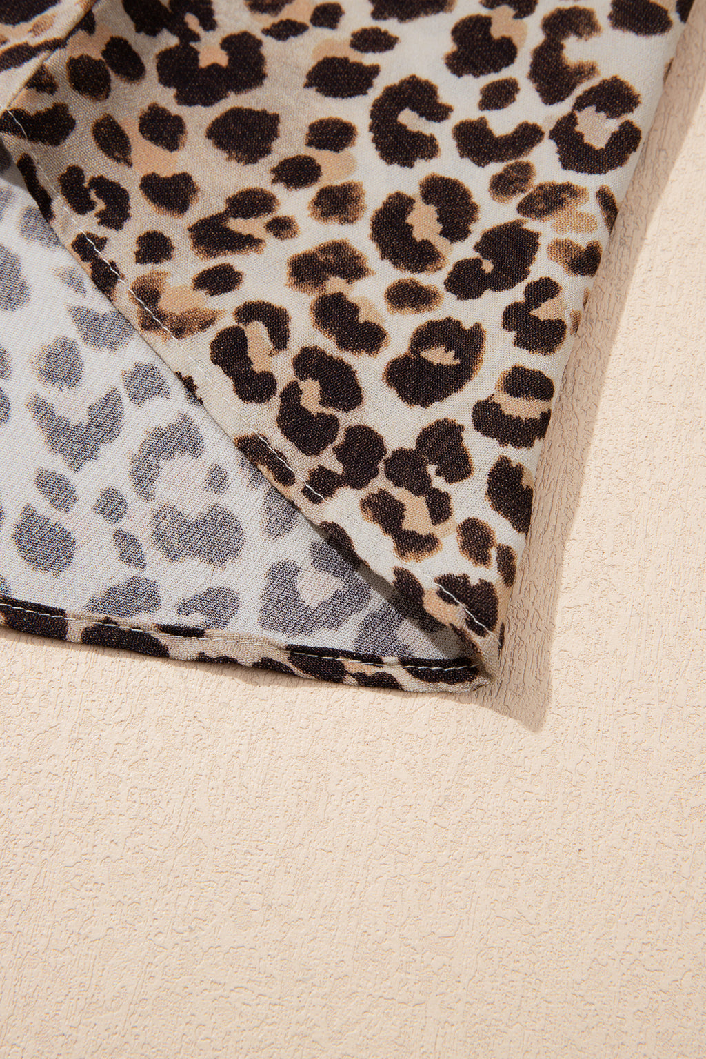 Leopard Half Sleeve Western Dolman Blouse
