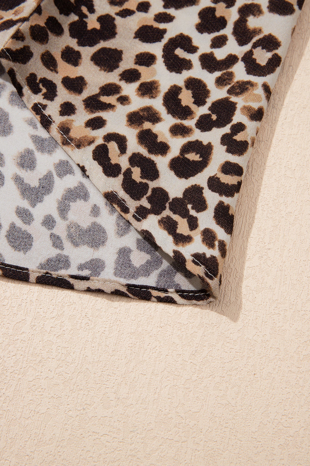Leopard Half Sleeve Western Dolman Blouse
