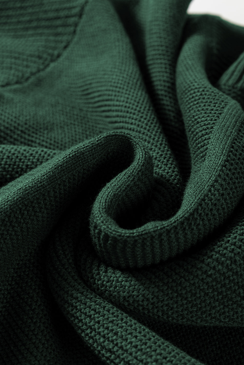 Solid Color Front Seam Drop Shoulder Loose Sweater
