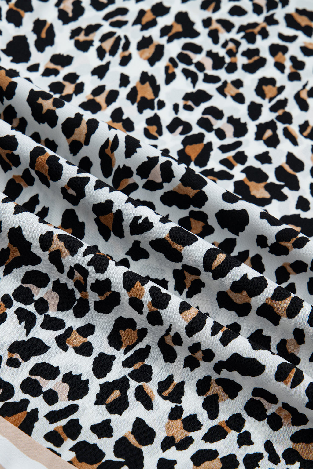 White Leopard Print Midi Dress