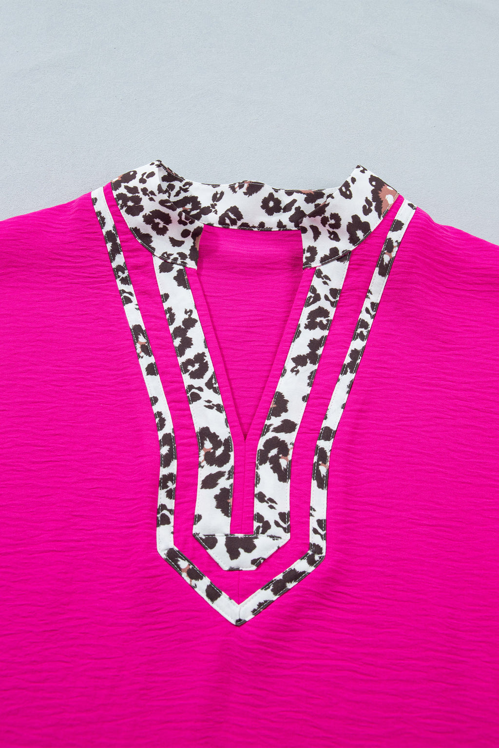 Plus Size Leopard Accent Short Sleeve Top