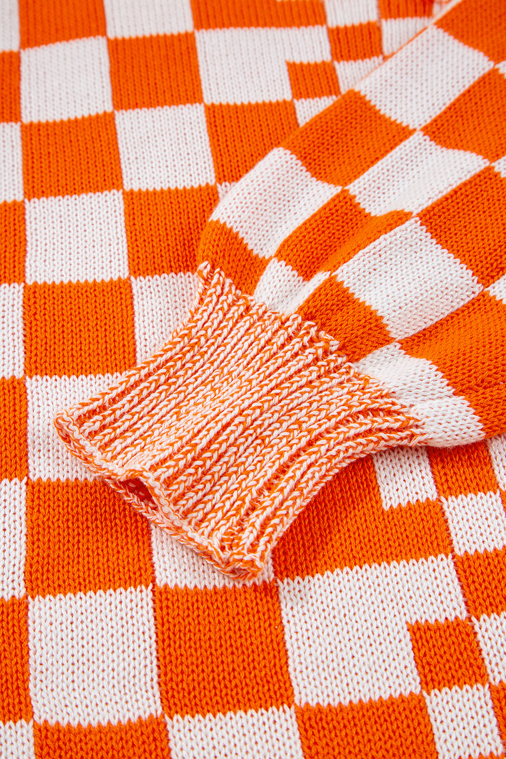 Checkered Open Front Drop Shoulder Cardigan
