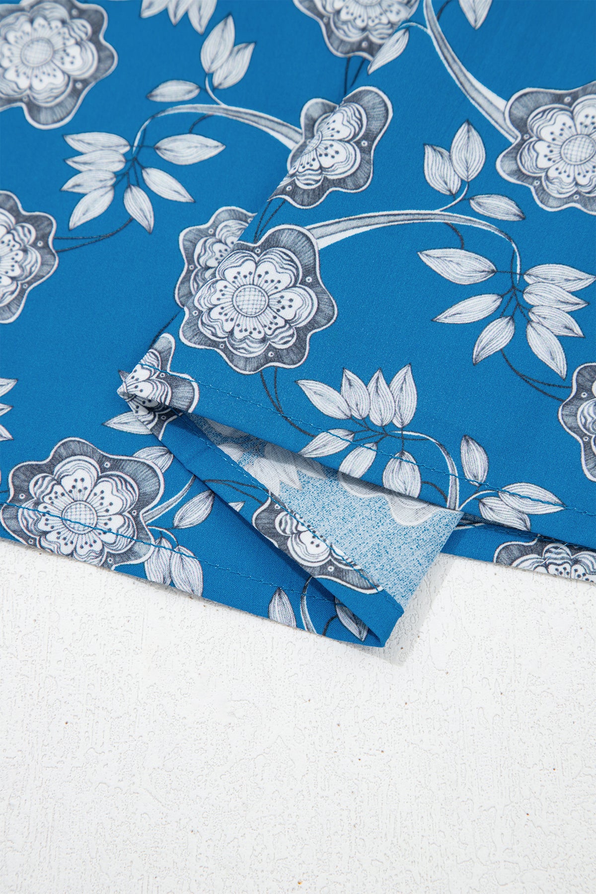 Blue Floral Print Blouse