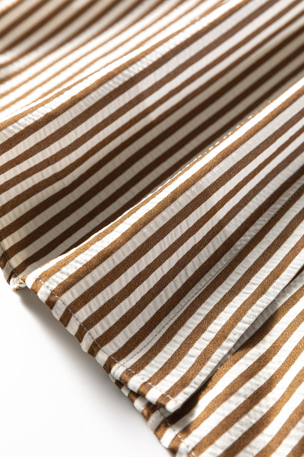 Plus Size Brown Stripe Leopard Patched Shirt