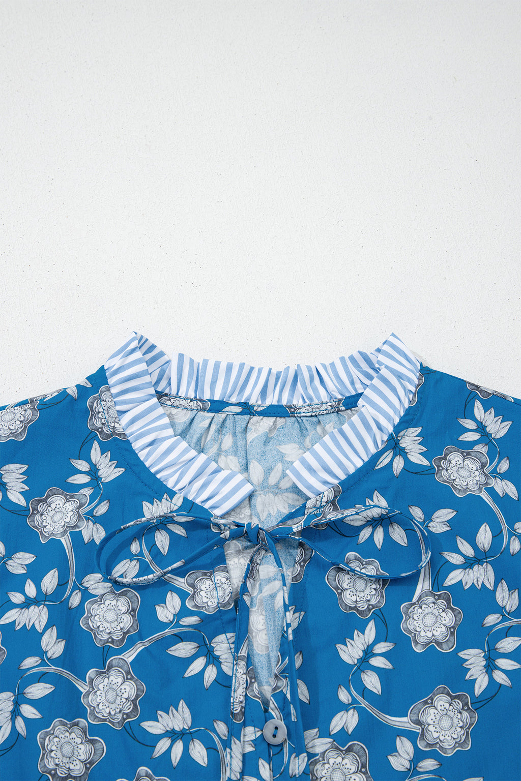 Blue Floral Print Blouse