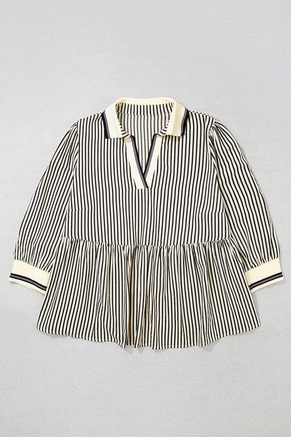 Plus Size Black Stripe Blouse