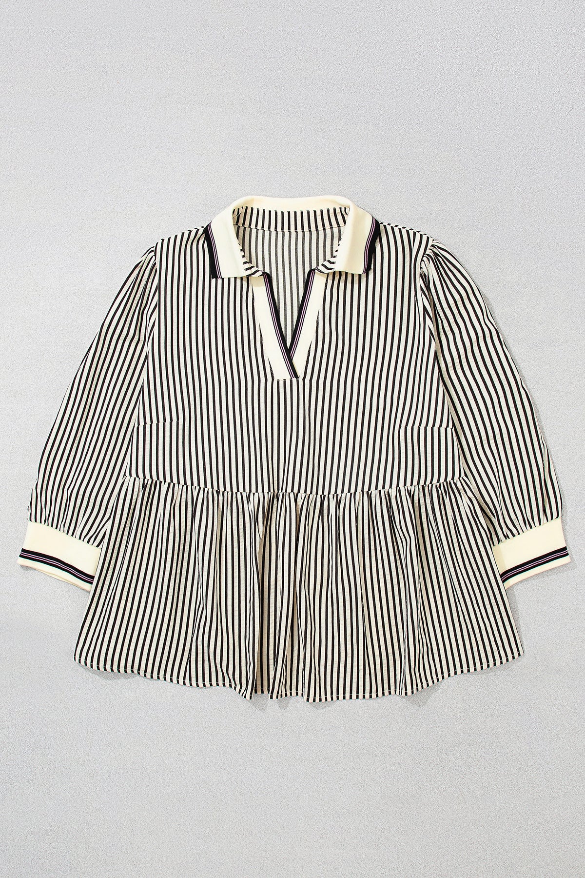 Plus Size Black Stripe Blouse
