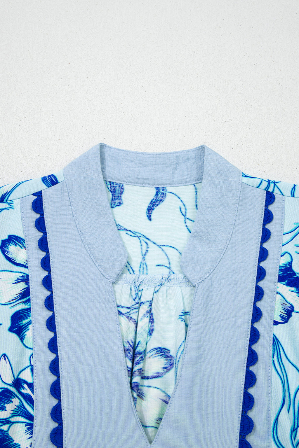 Sky Blue Floral Blouse