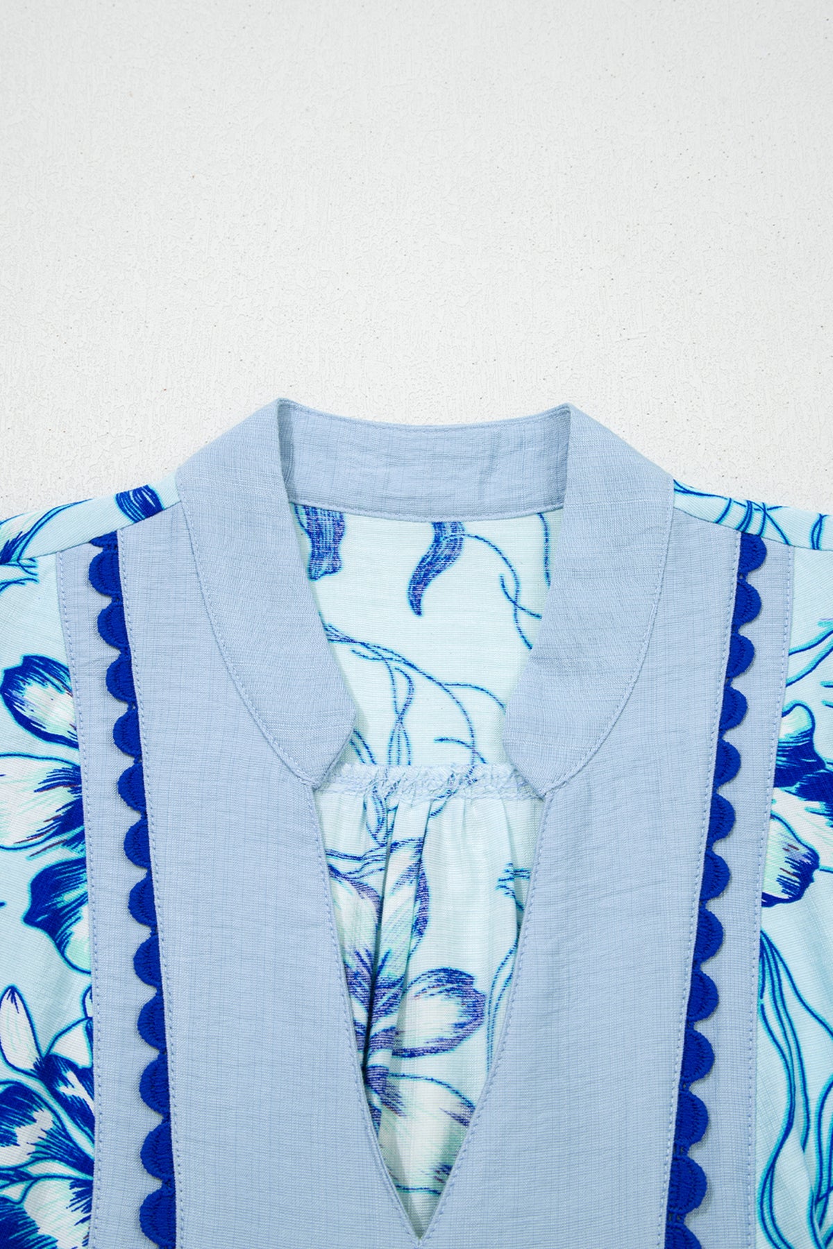Sky Blue Floral Blouse