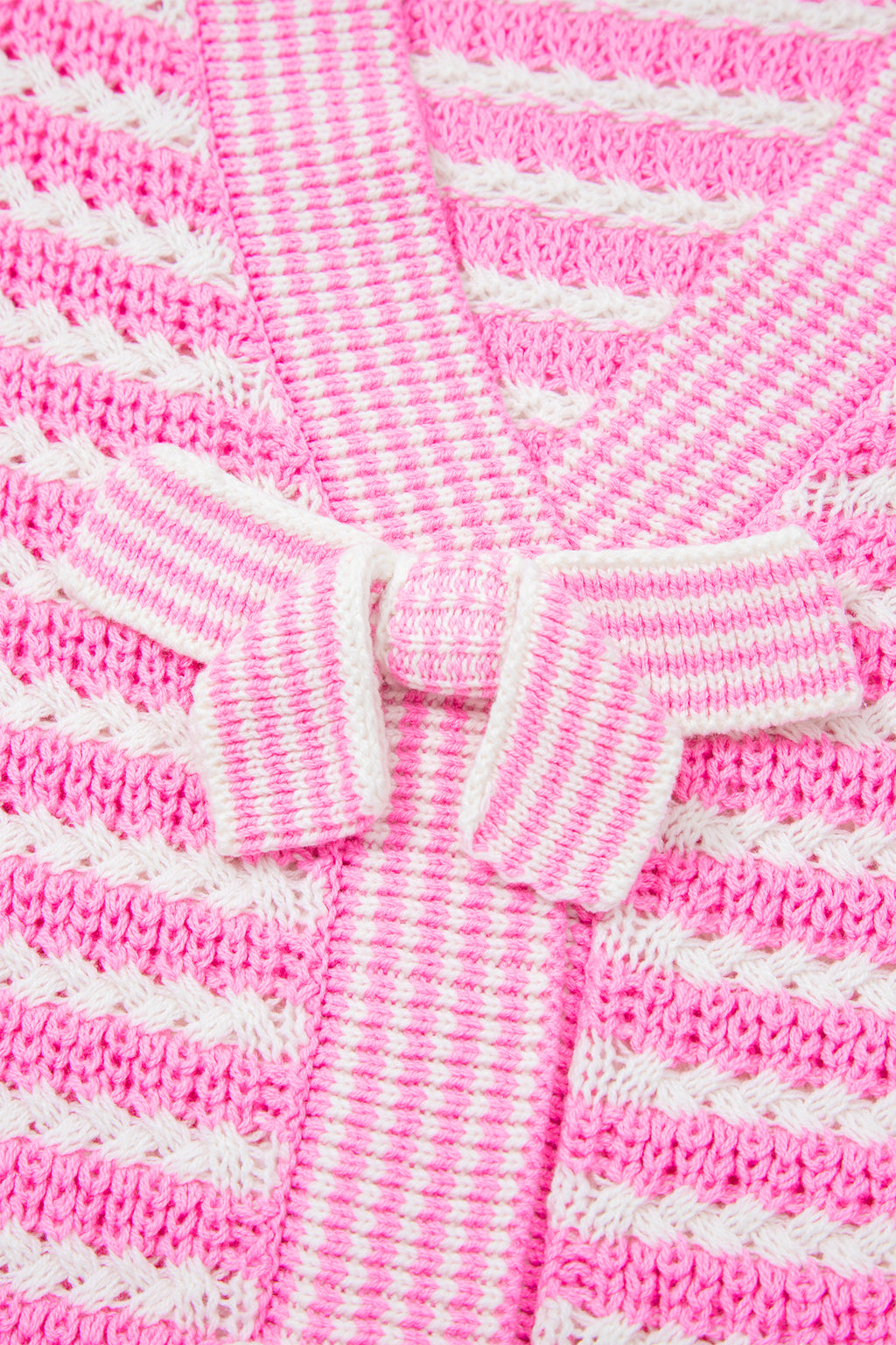 Sky Blue Stripe Bow Knot Sweater
