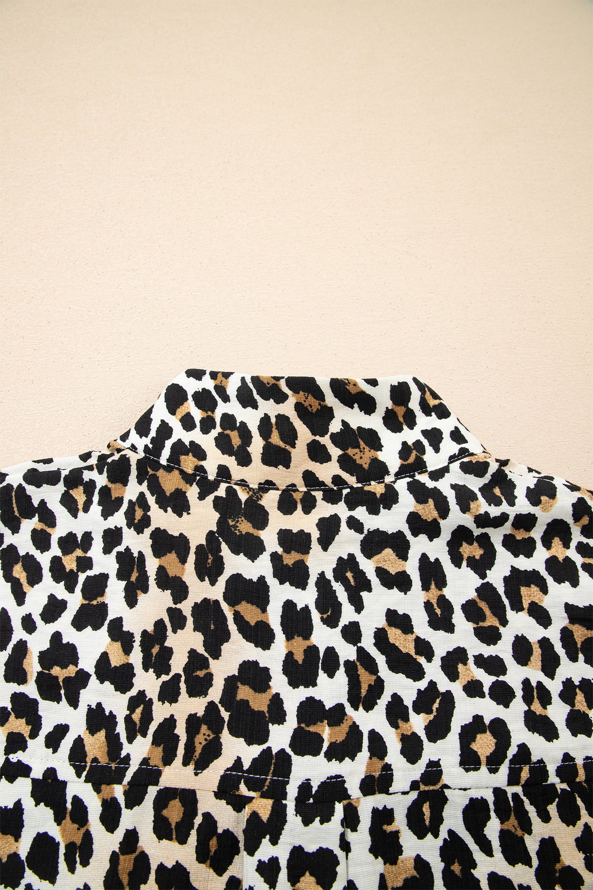 Short Sleeve Loose Leopard Mini Dress with Pockets
