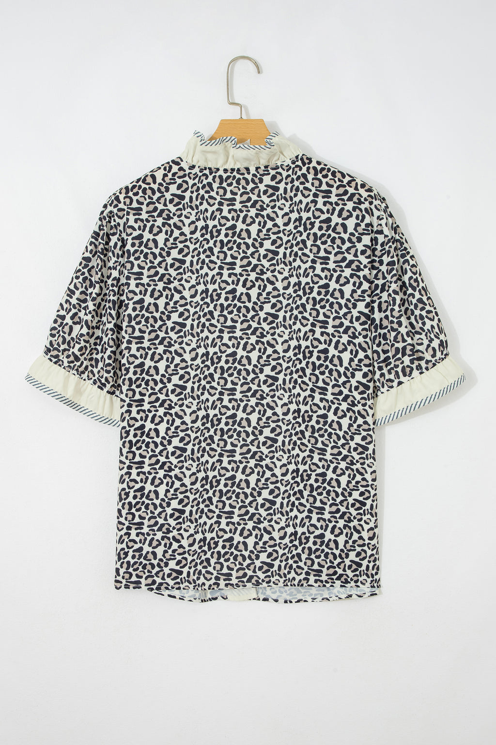Black Plus Size Leopard Print Blouse