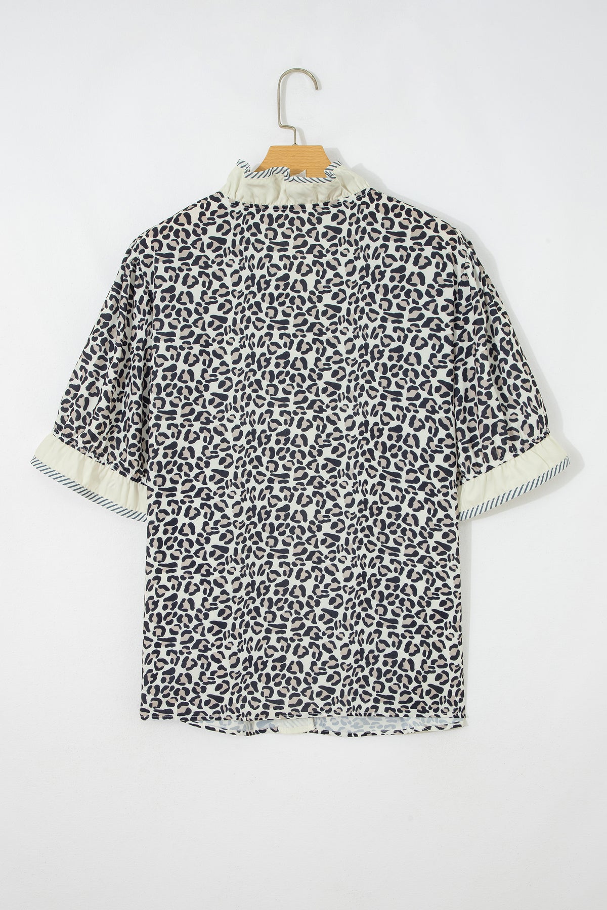 Black Plus Size Leopard Print Blouse