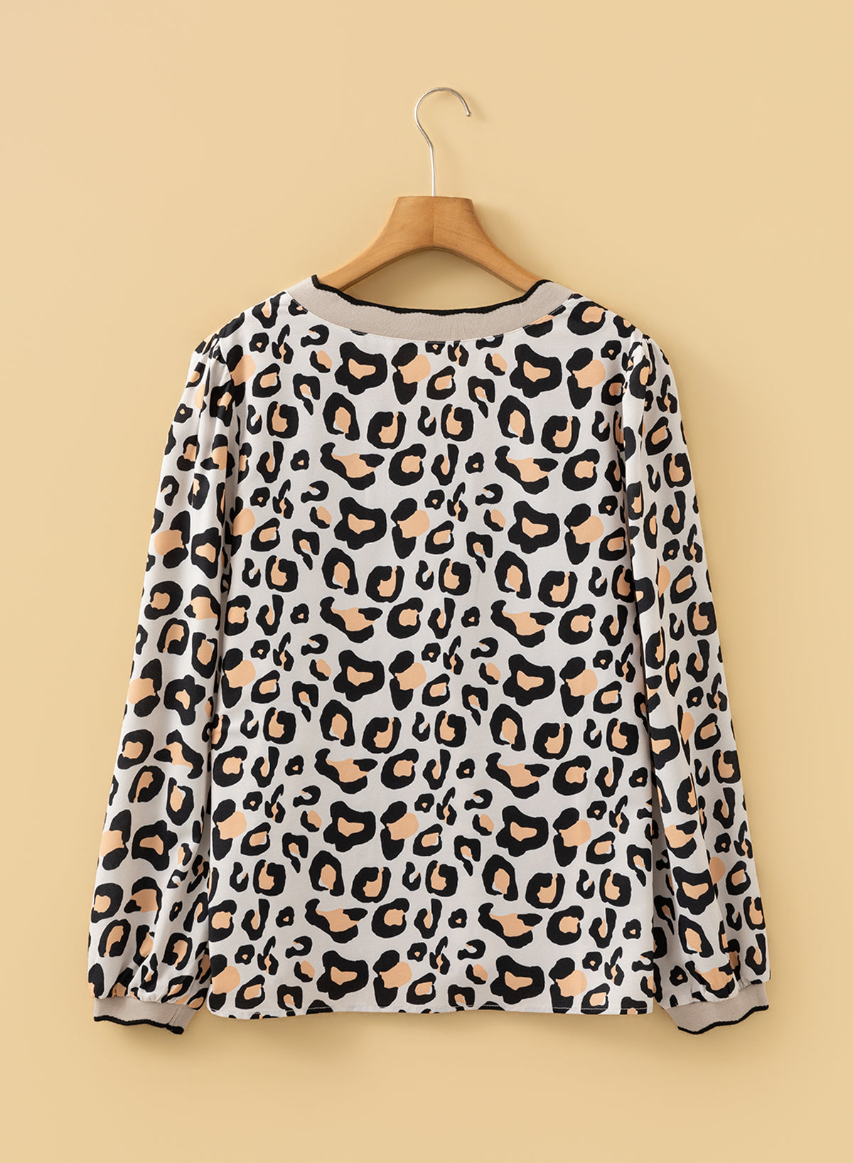Leopard Print Long Sleeve Blouse