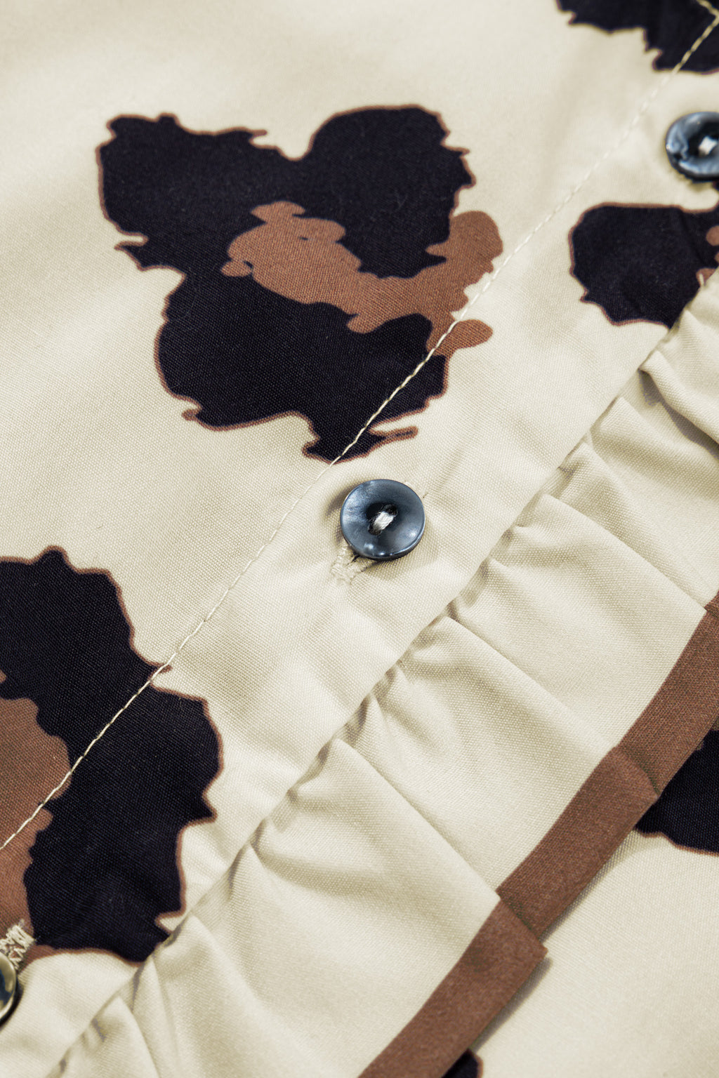 Khaki Plus Size Leopard Print Blouse