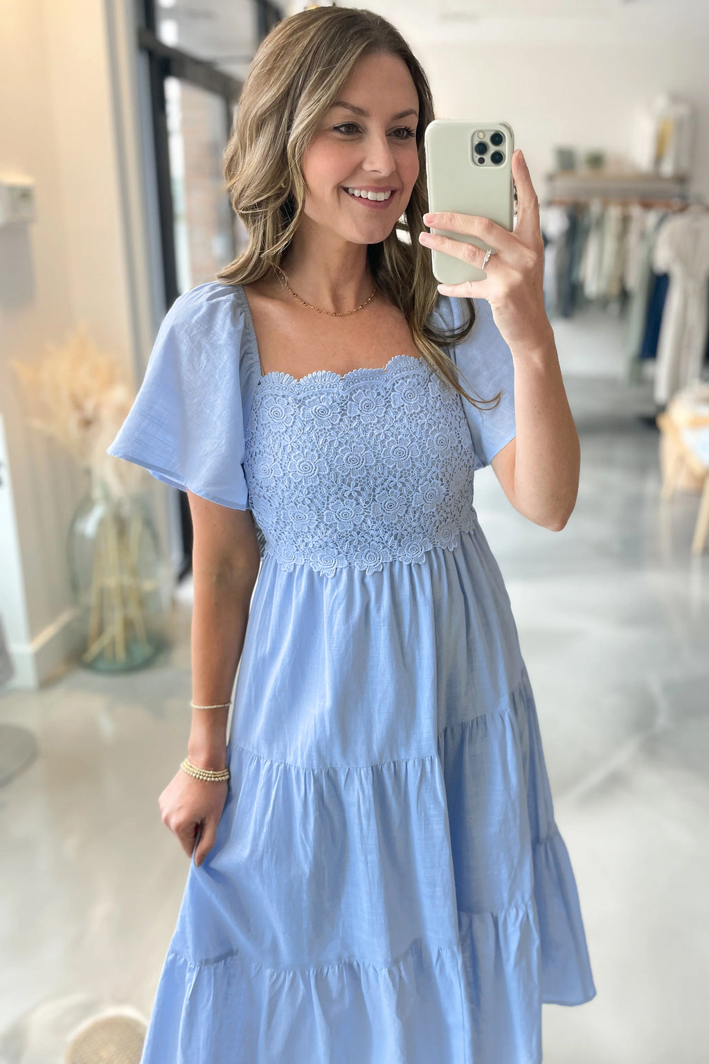 Beau Blue Flowy Midi Dress