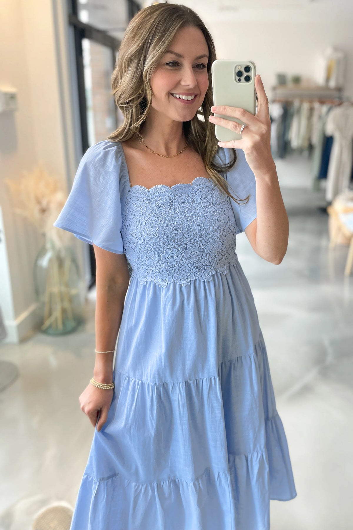 Beau Blue Flowy Midi Dress