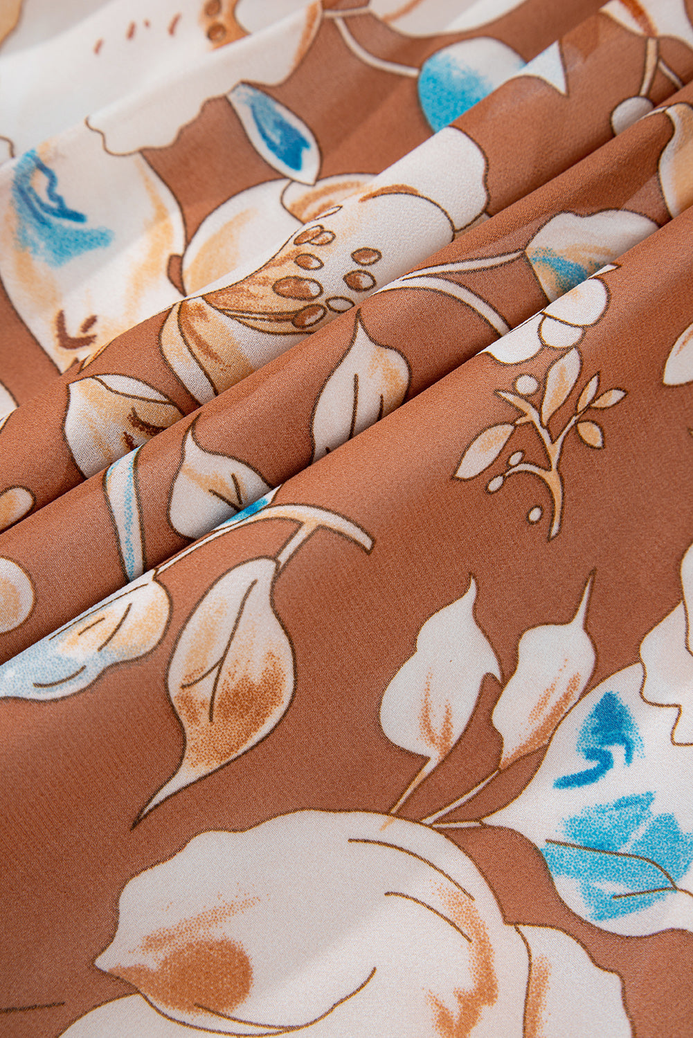 Brown Floral Print Maxi Dress