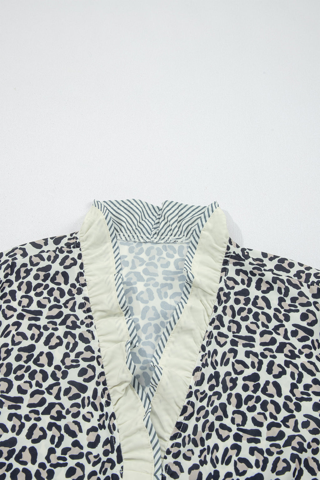 Black Plus Size Leopard Print Blouse
