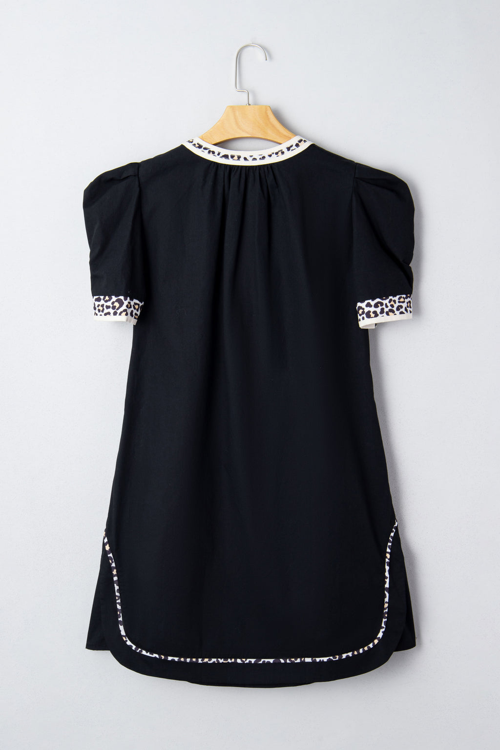 Black Leopard Short Sleeve Dress