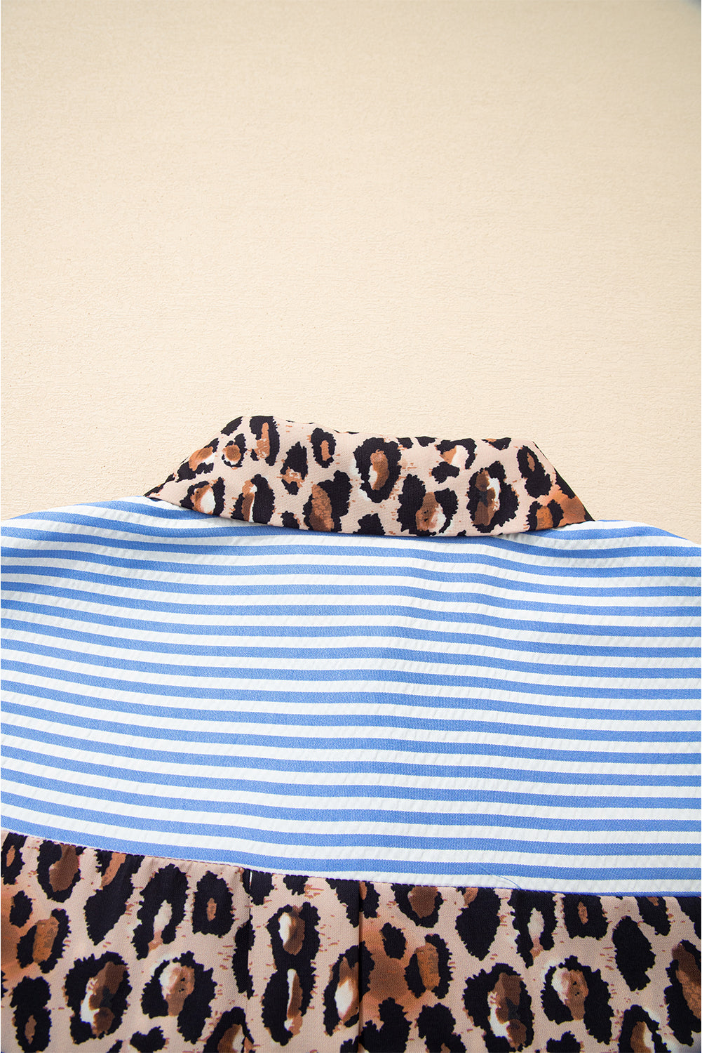 Leopard Print Patchwork Button Up Womens Shirt