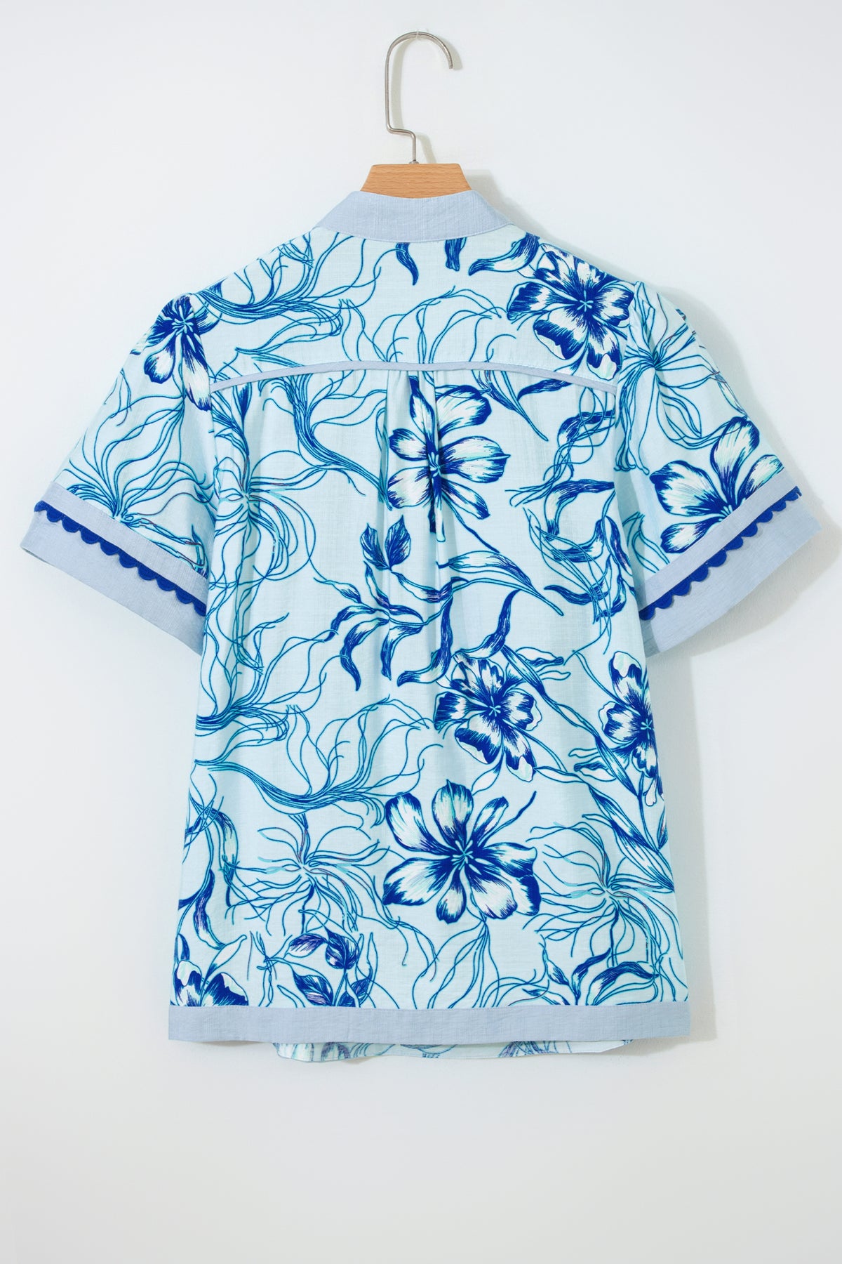 Sky Blue Floral Blouse