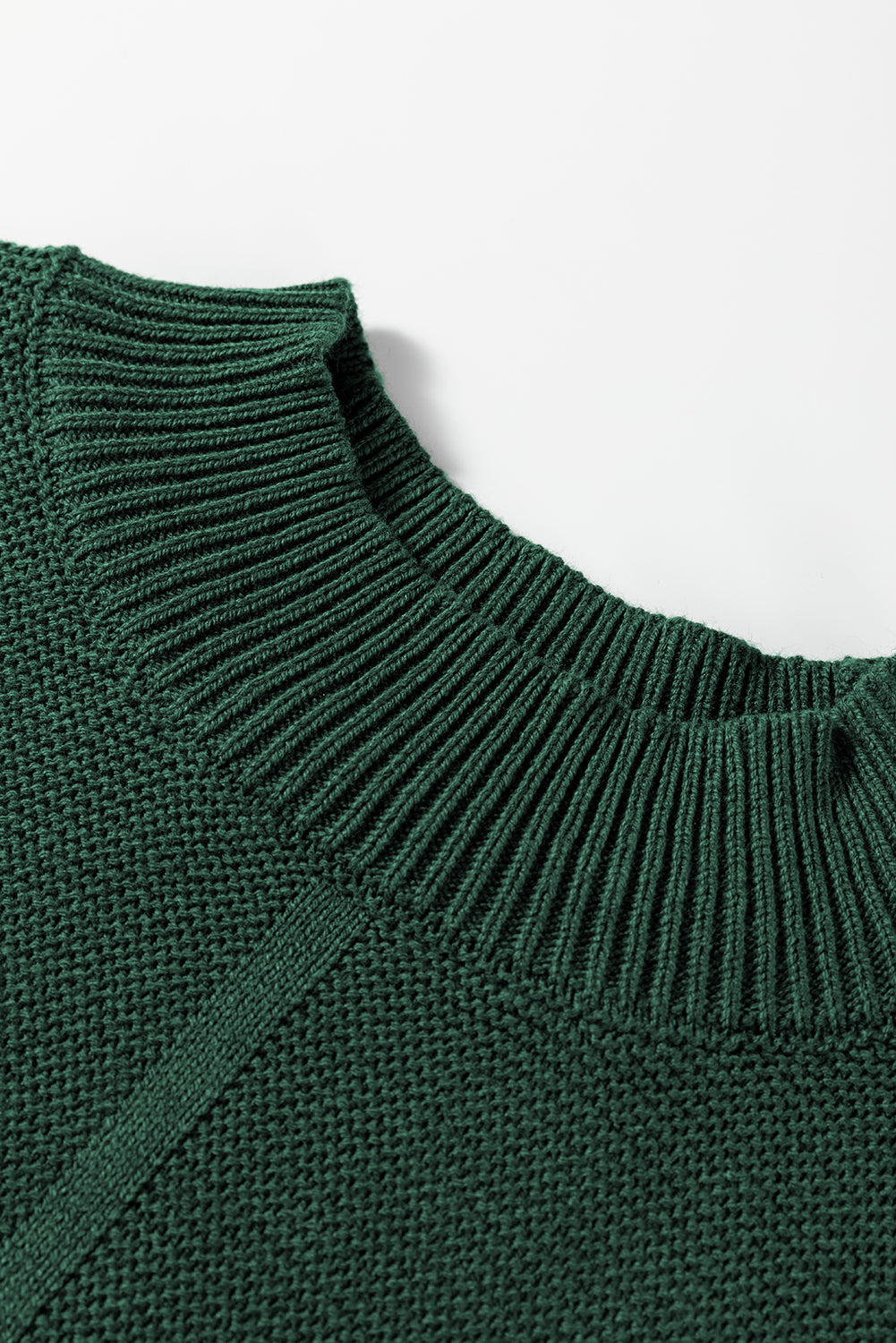 Solid Color Front Seam Drop Shoulder Loose Sweater