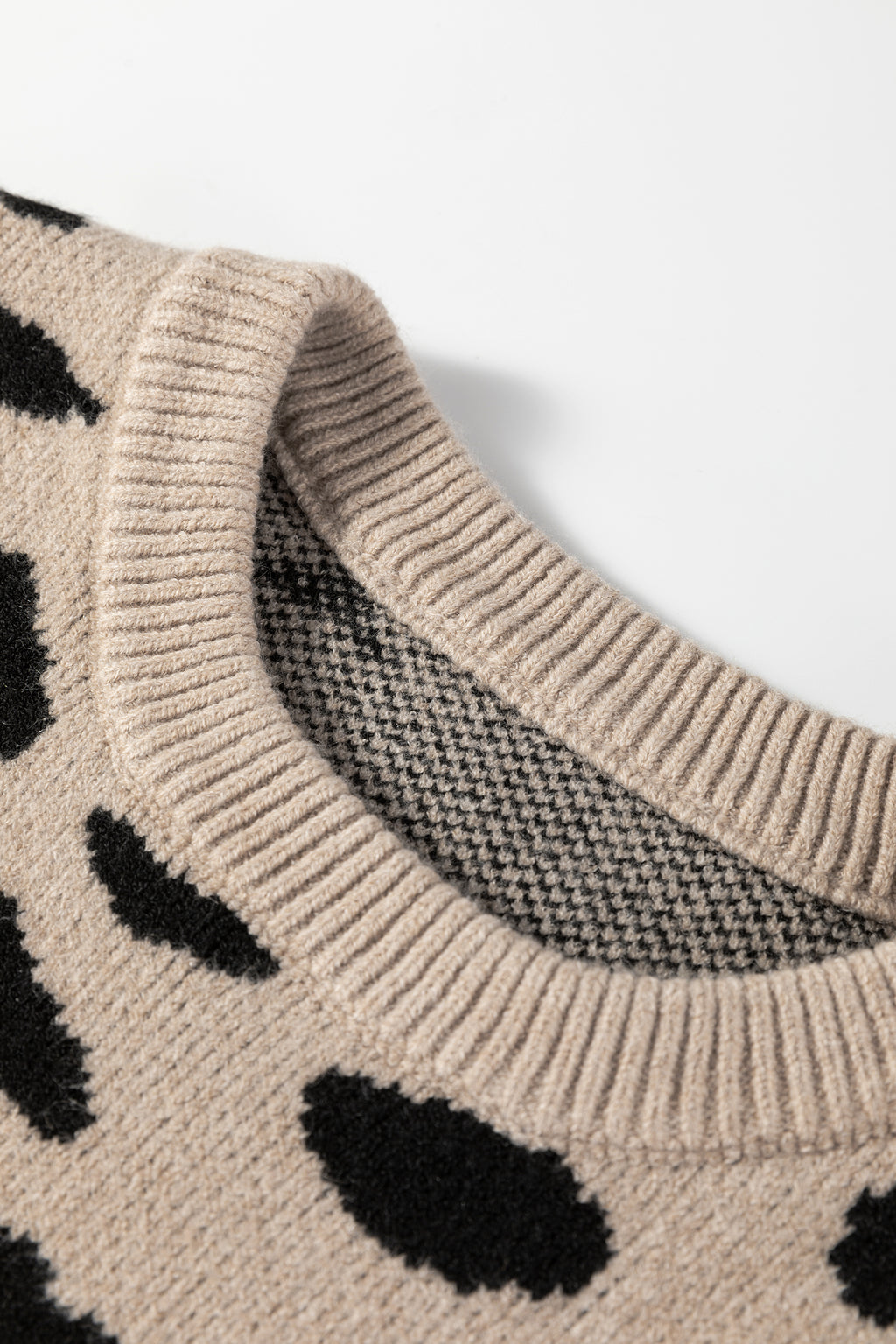 Khaki Leopard Striped Sweater