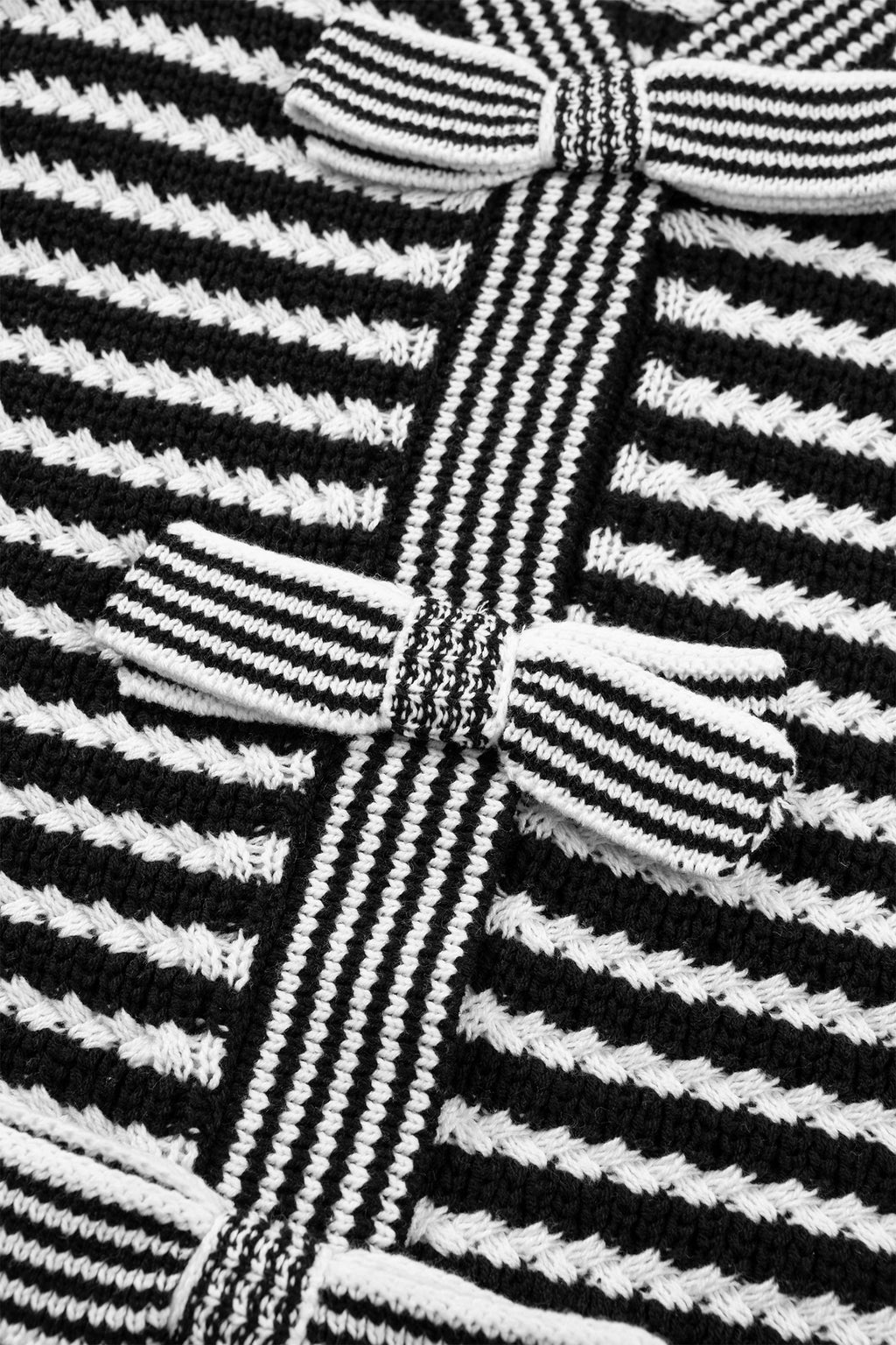 Sky Blue Stripe Bow Knot Sweater