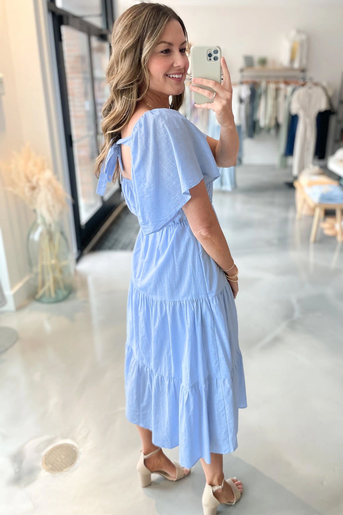 Beau Blue Flowy Midi Dress