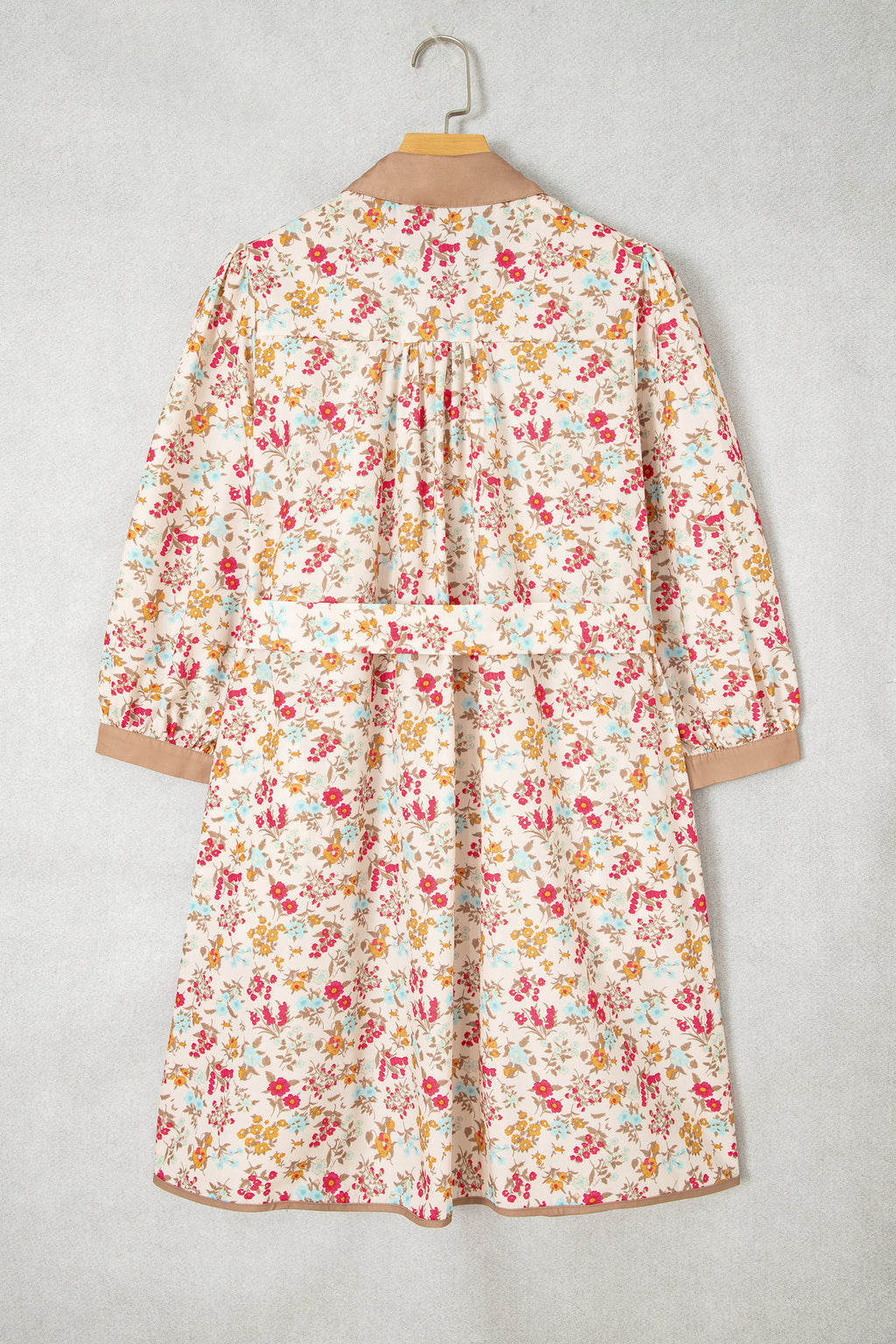 Orange Floral Belted Dress