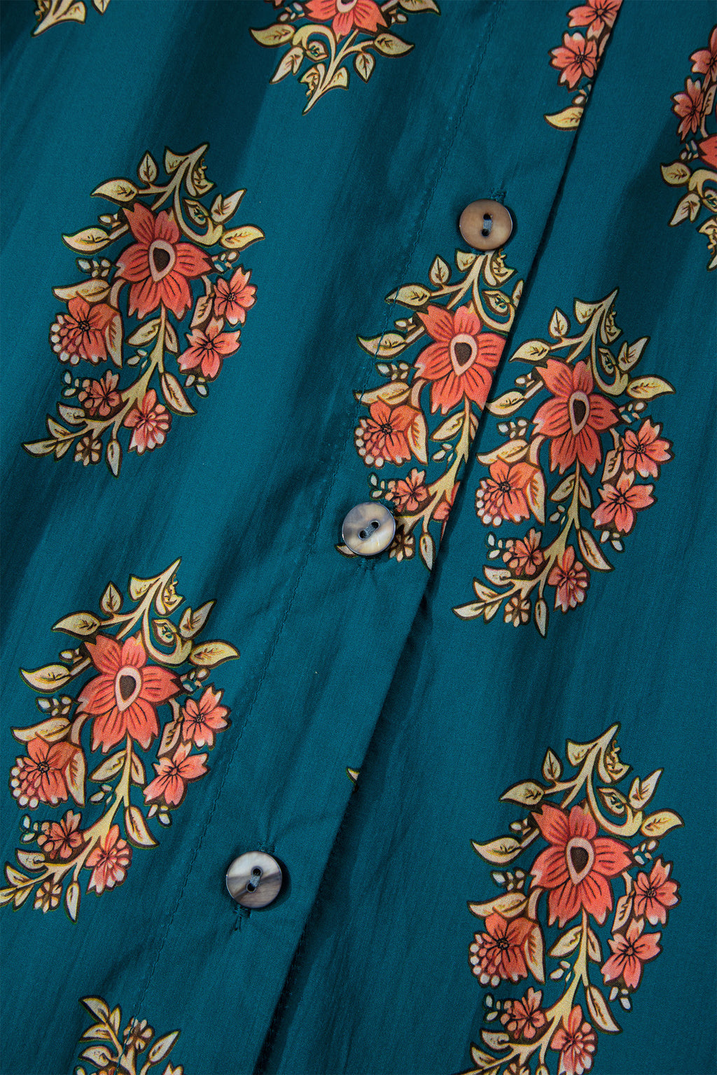 Green Plus Size Floral Print Shirt
