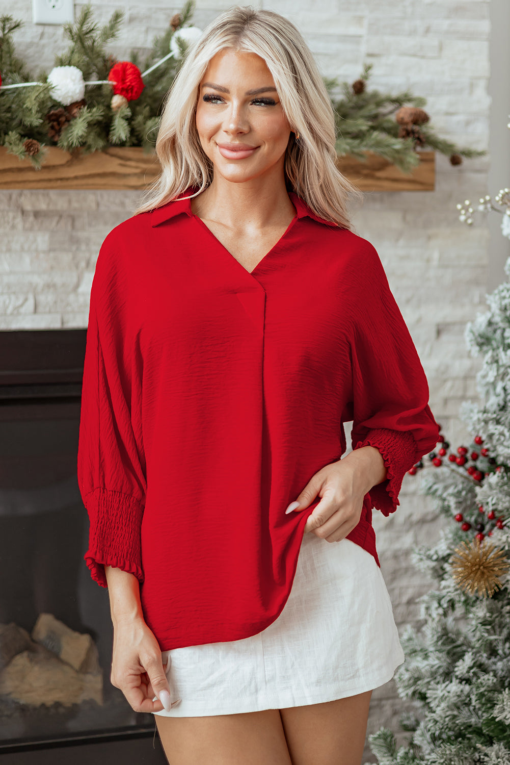 Fiery Red Tunic Top