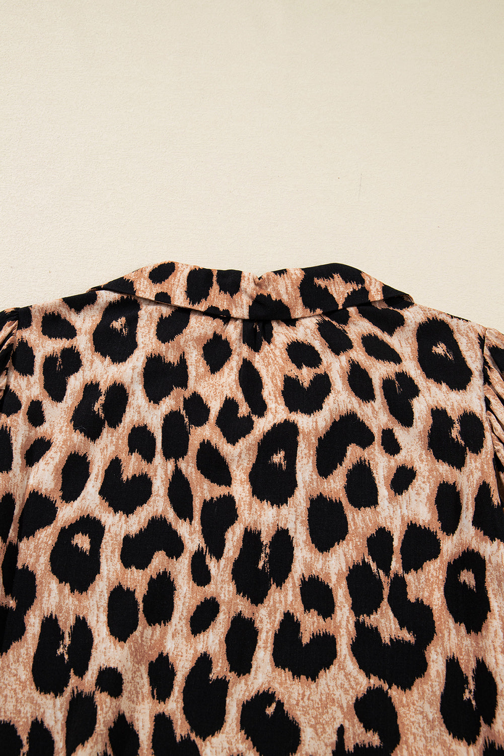 Brown Leopard Print Smocked Detail Flowy Midi Dress