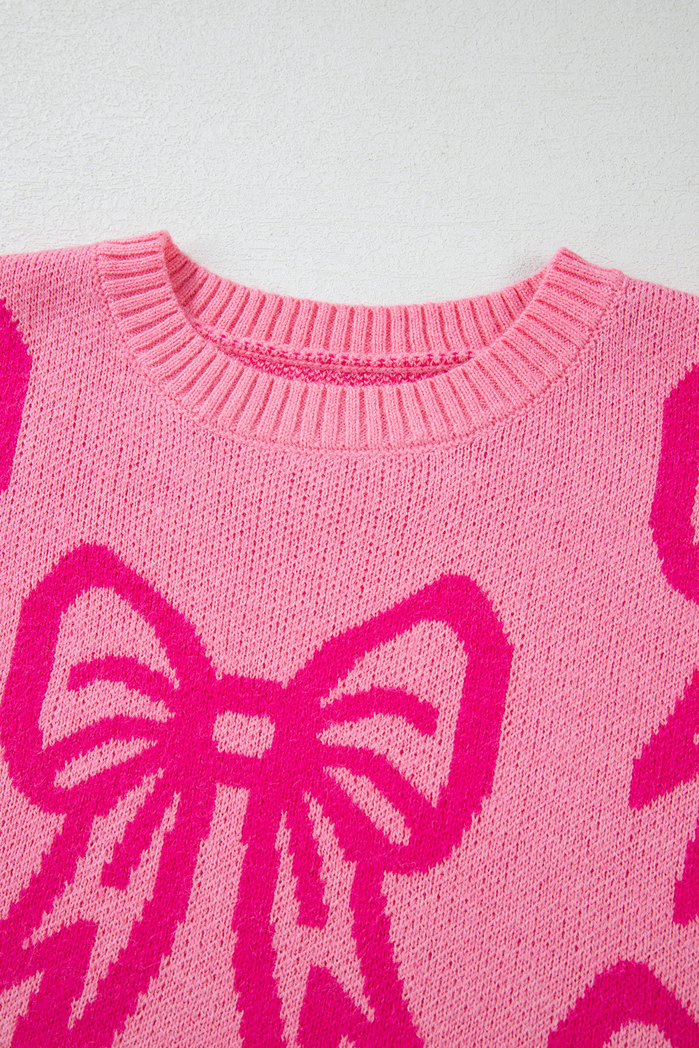 Pink Bow Loose Sweater