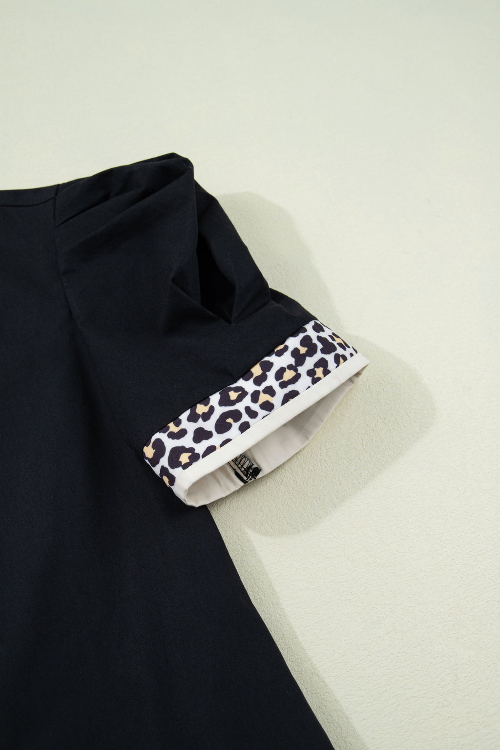 Black Leopard Short Sleeve Dress