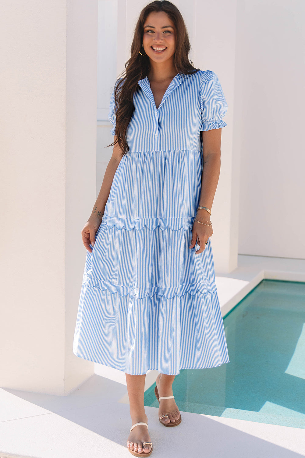 Sky Blue Stripe Dress