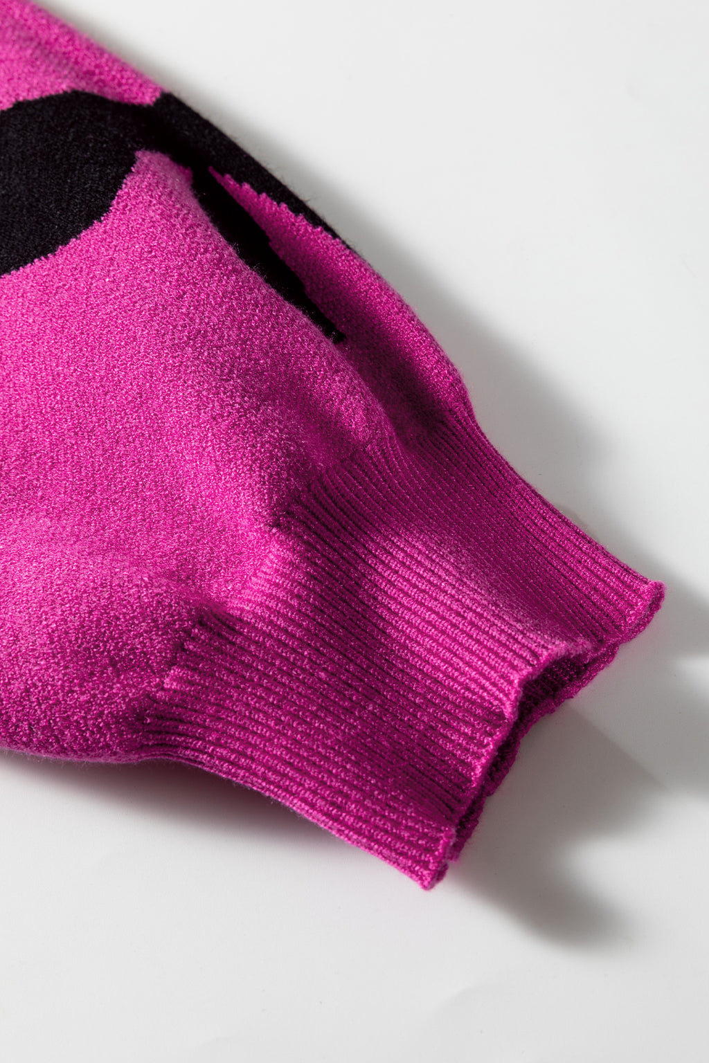 Pink Pearl Embellished Bow Pattern Sweater