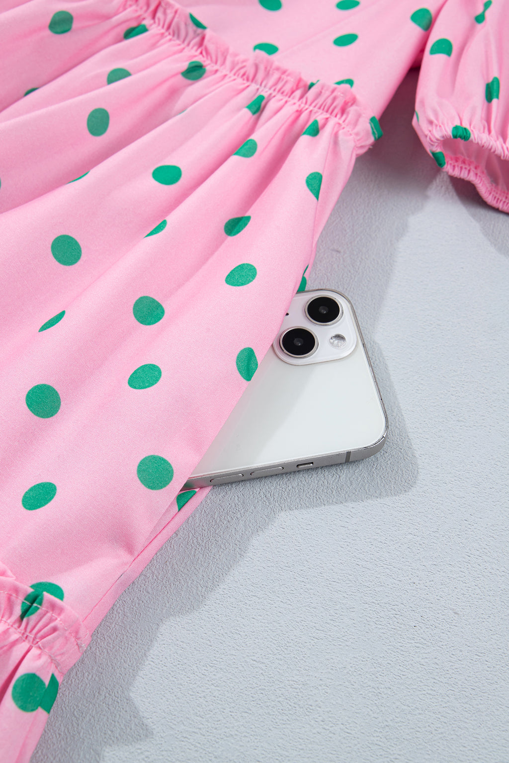 Pink Polka Dot Print Dress