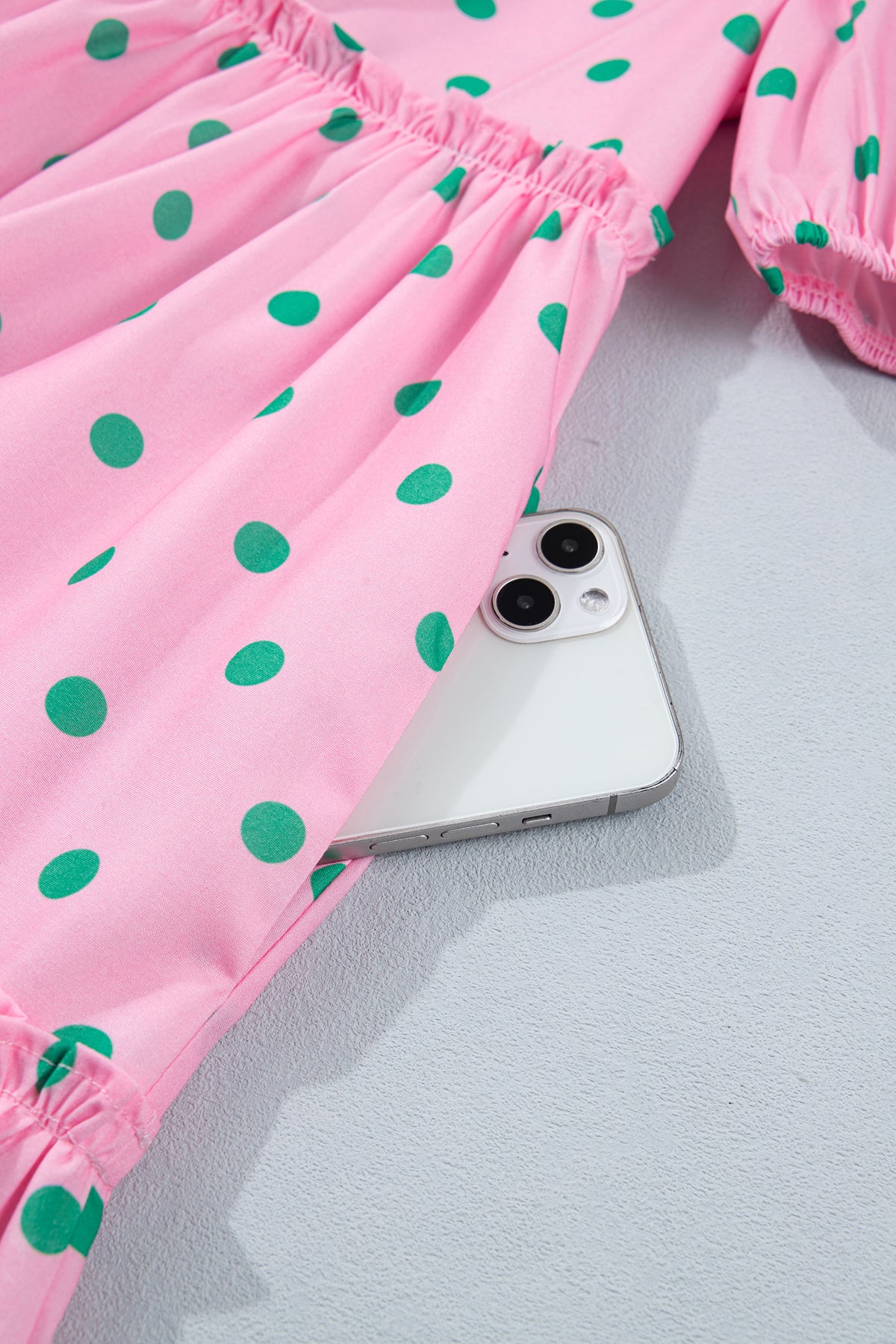 Pink Polka Dot Print Dress