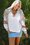 White Leopard Patchwork Top
