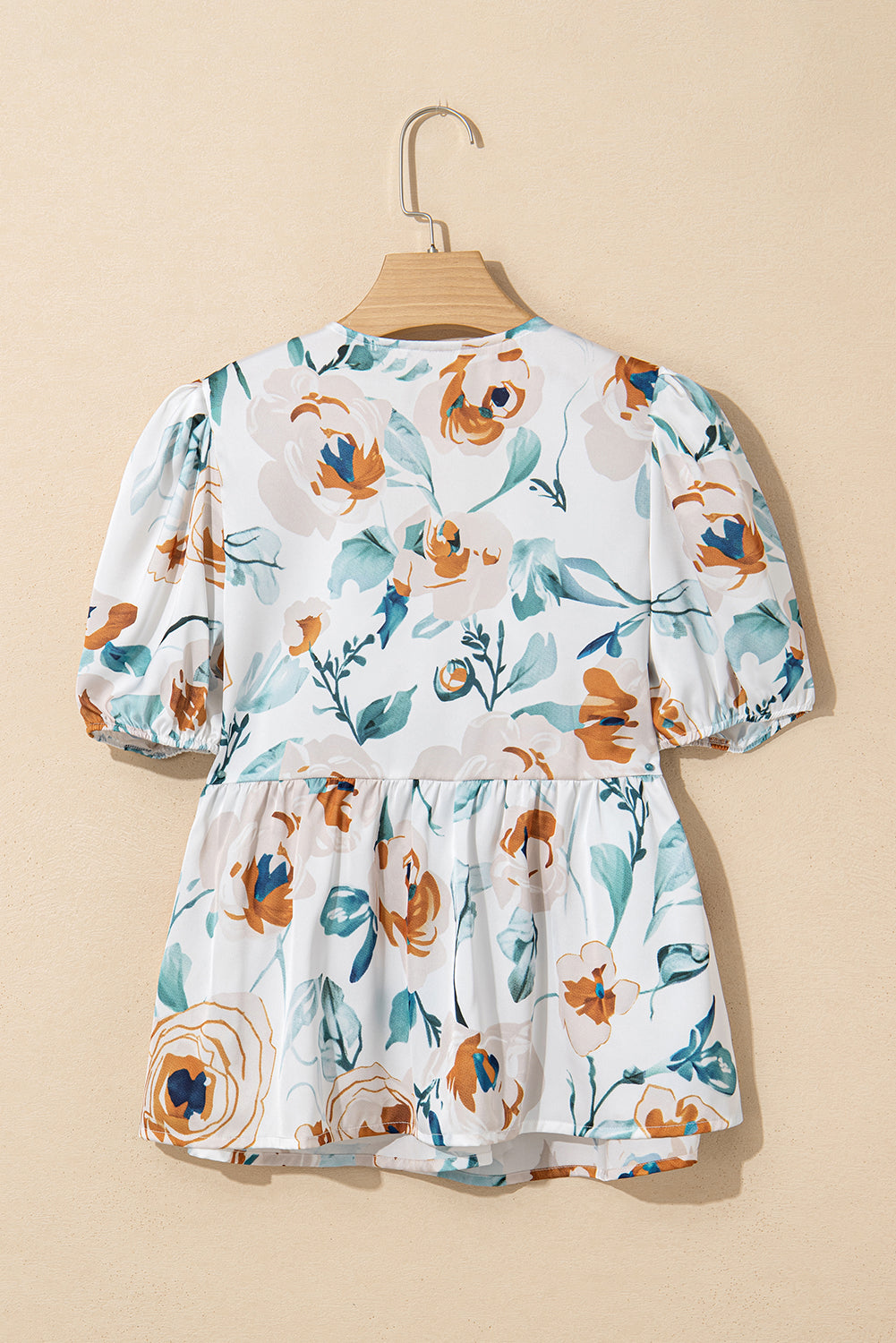 White Floral Print Blouse