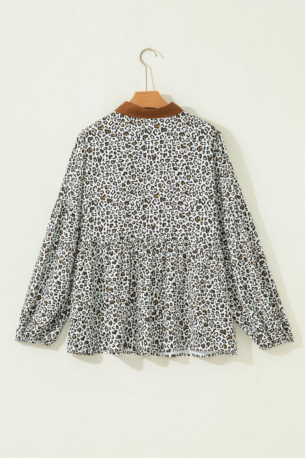 Khaki Plus Size leopard Print Blouse
