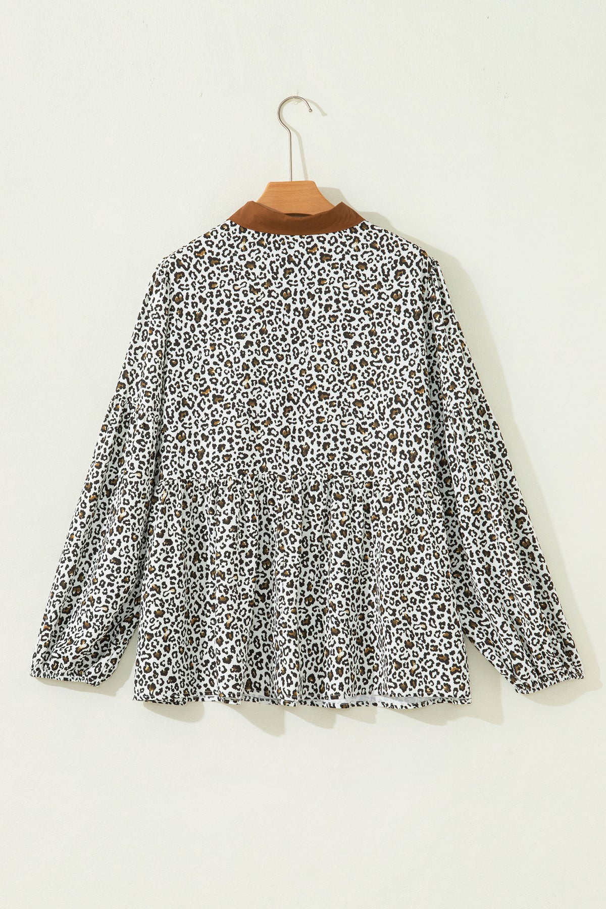 Khaki Plus Size leopard Print Blouse