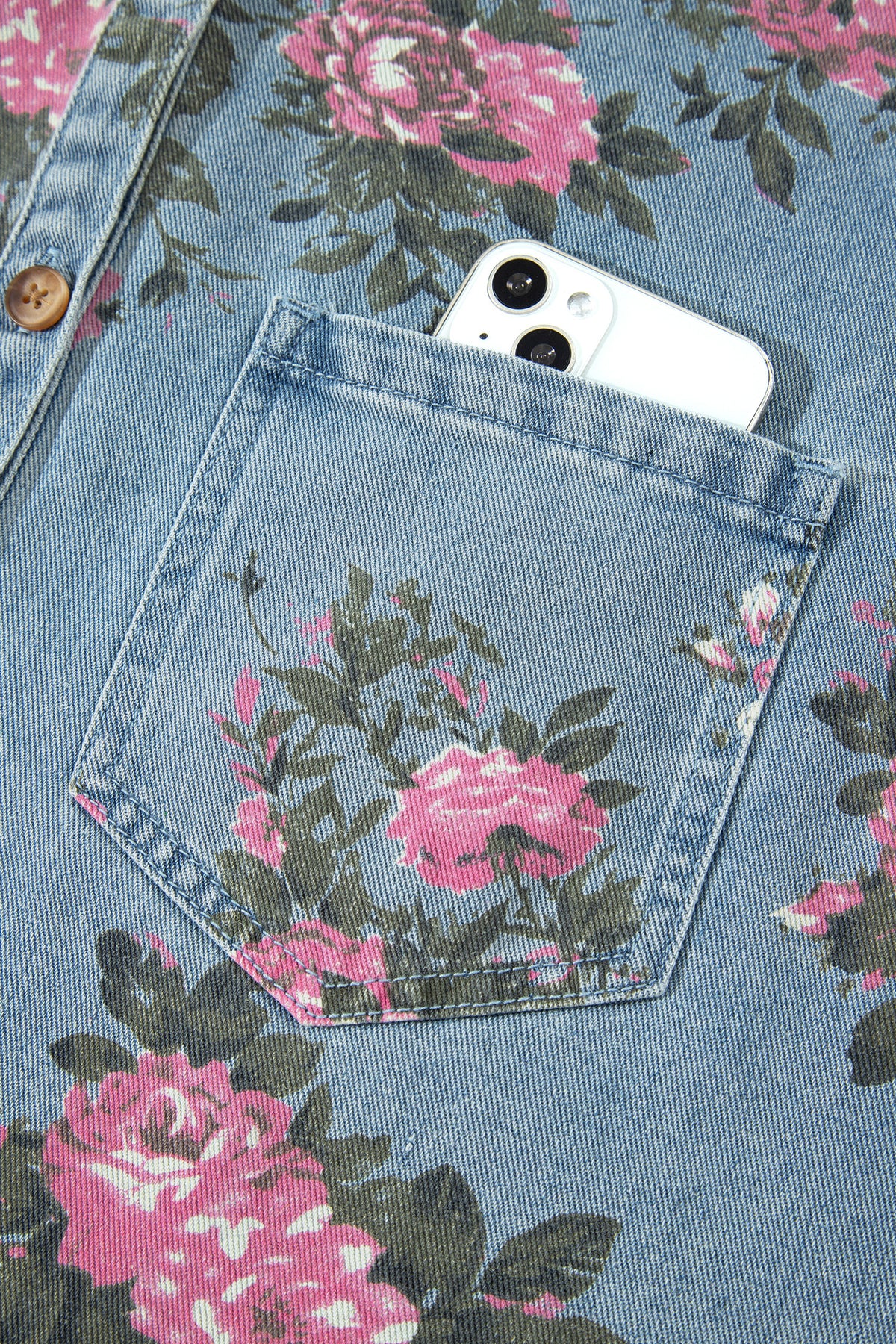 Floral Print Denim Jacket